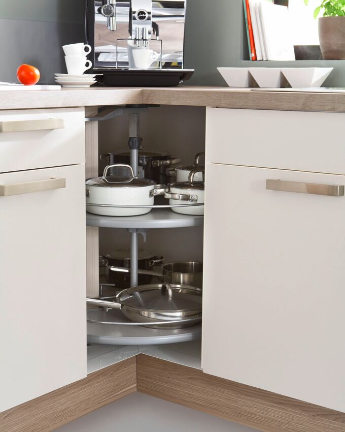 Winkelküche in Weiß / Holz Optik | Küchentestkauf