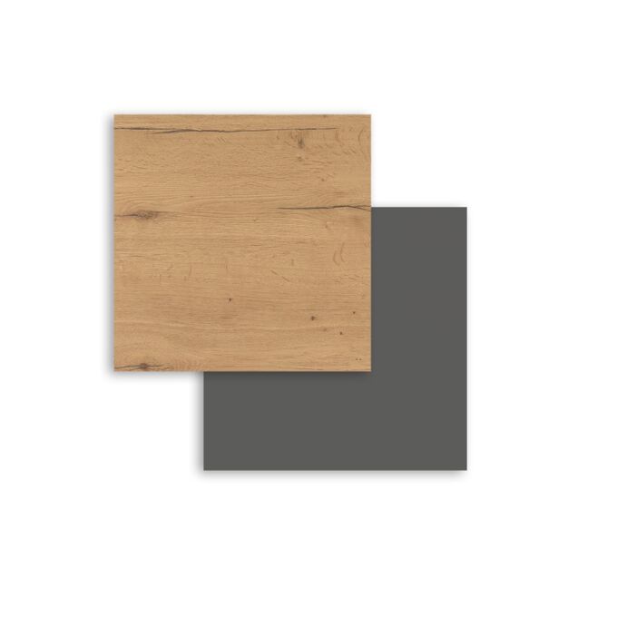 Kombination Holz und dunkles Grau